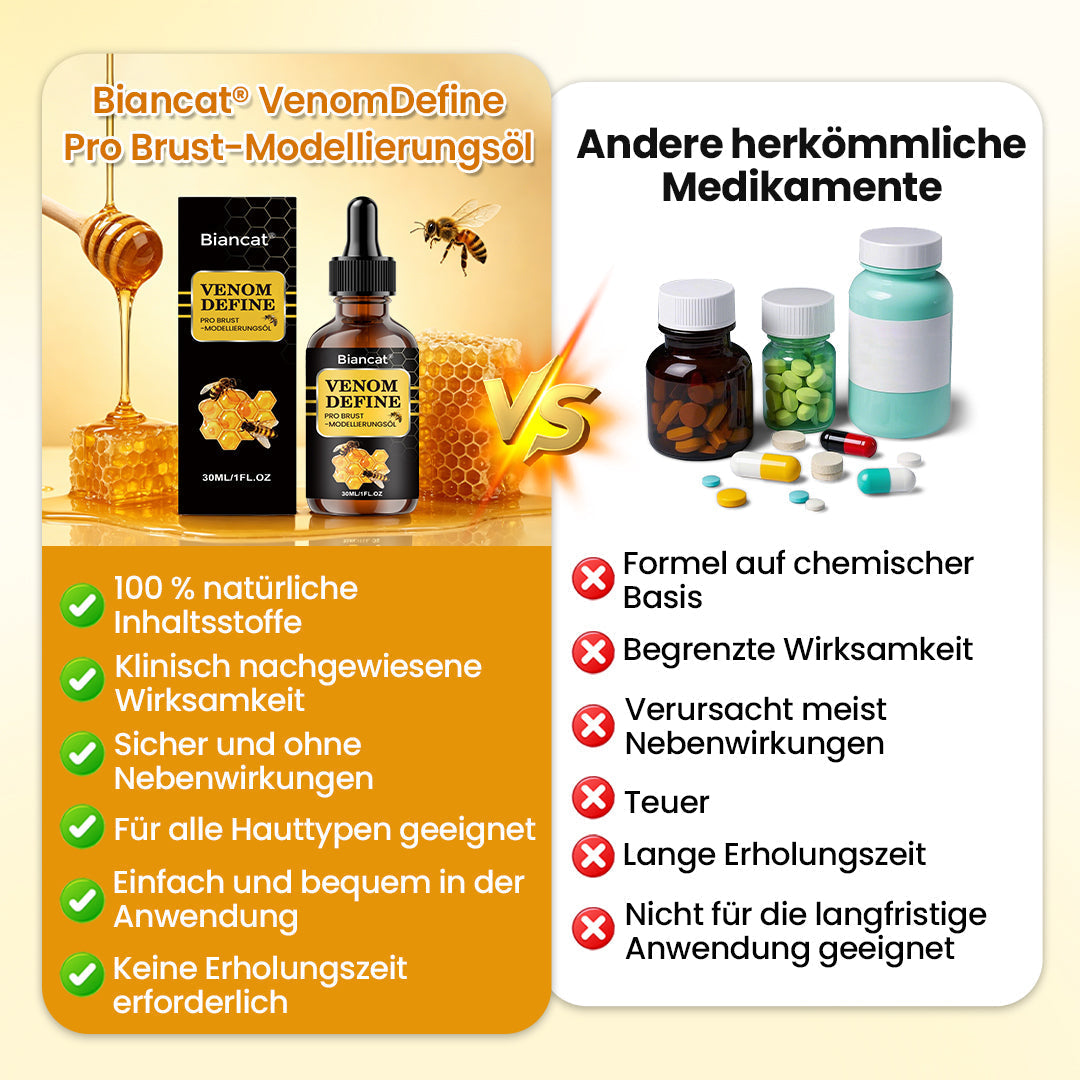 🔥 BRUST-KONTUR-UPGRADE FÜR MÄNNER 💪 Biancat® VenomDefine Pro Brust-Modellierungsöl 🐝 Tägliche Unterstützung mit Bienengift für eine festere und definiertere Brust